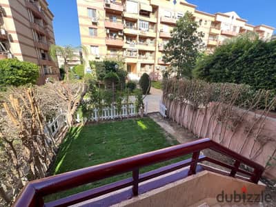 For lovers of ground in Garden for sale in Al-Rehab, an apartment of 96 m with a private garden of 50 m, finishes by the company in excellent condition