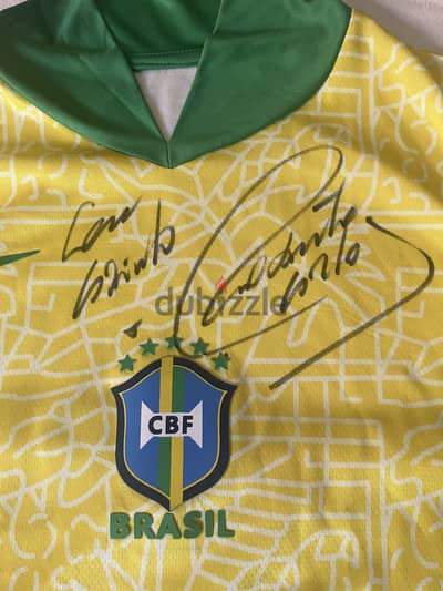 Brazilian shirt hand signed by Roberto Carlos