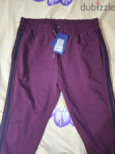 striped burgundy sweatpant شروال برجندي