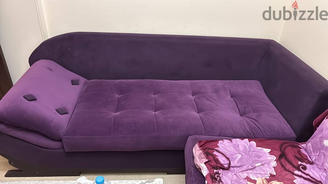 L-Shape Sofa with table, pillows and chair 5