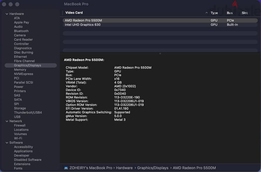 Macbook Pro 2019 Core i9 3