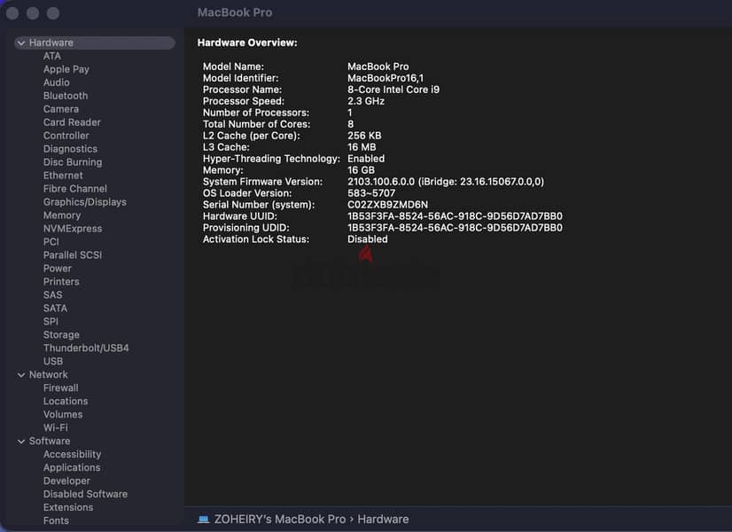 Macbook Pro 2019 Core i9 5