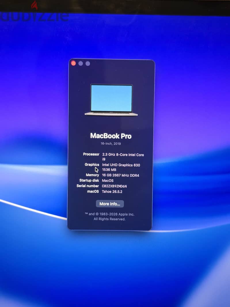 Macbook Pro 2019 Core i9 7