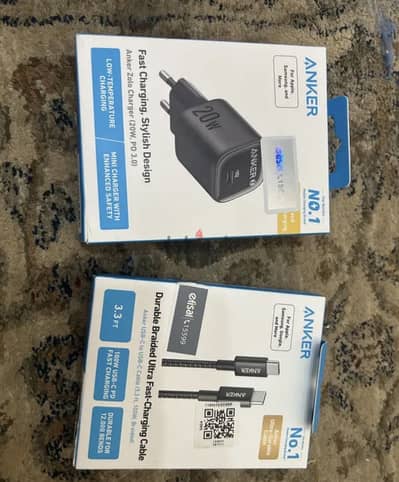راس شاحن انكر 20w + كابل انكر متر 100w type c