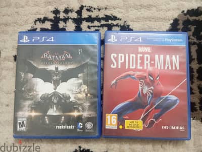 spider man + Batman Arkham knight CD Games ps4-5