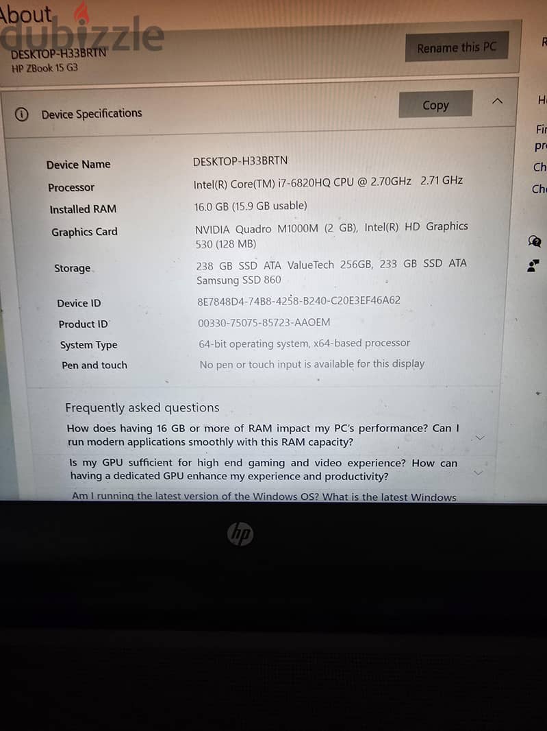 hp z book g3 2