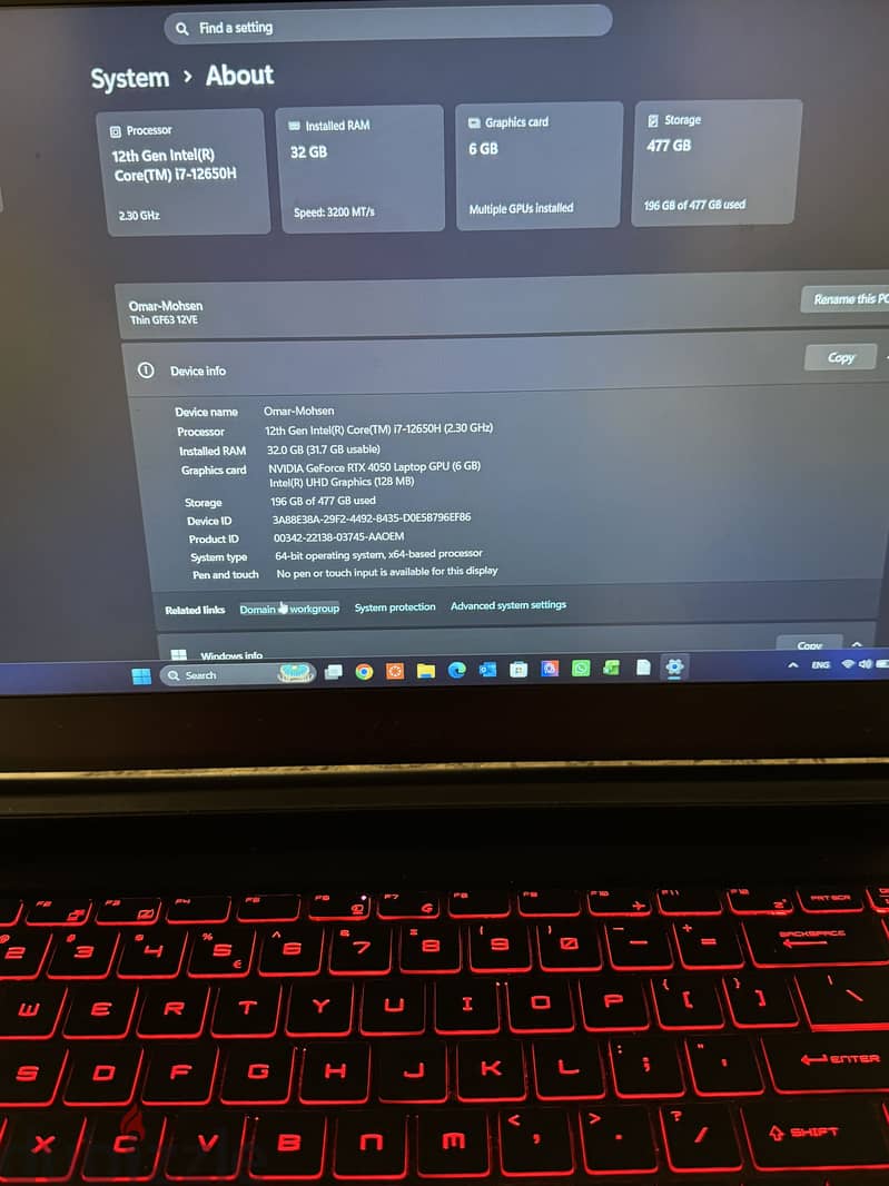 MSI Thin GF63VE 2