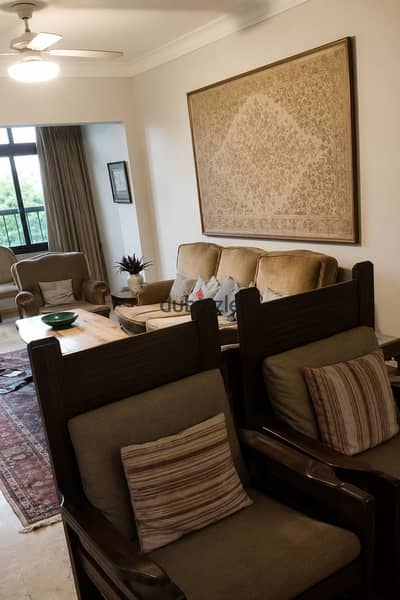Furnished apartment with two bedrooms and two bathrooms for rent in Dokki near the square.