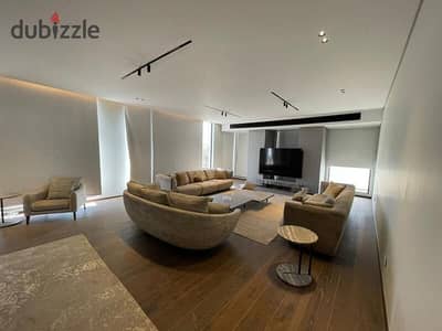 A fully finished apartment is available for sale at Waterway in the Fifth Settlement, located directly on Mohamed Naguib Axis. It features hotel-style