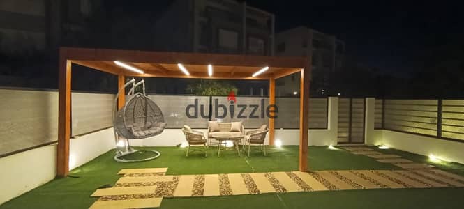 Furnished Duplex Villa for Rent Hyde Park Compound Private Garden Elevator near South 90th St Middle Ring Rd & AUC New Cairo