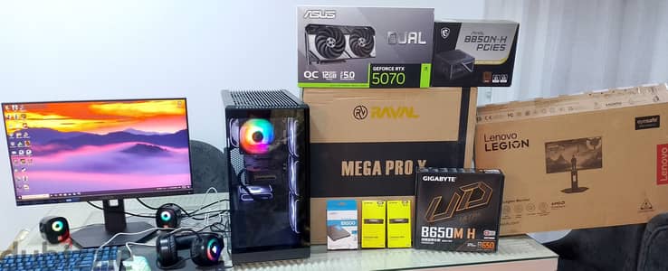 Pc gaming Ryzen 5 7500f and rtx 5070 12g and monitor