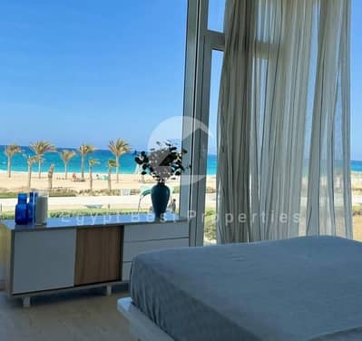 Ready To Move Sea View 3 Bedrooms Chalet With Roof First Lagoon Row With 5% DownPayment At Cali Coast , Ras Elhekma North Coast