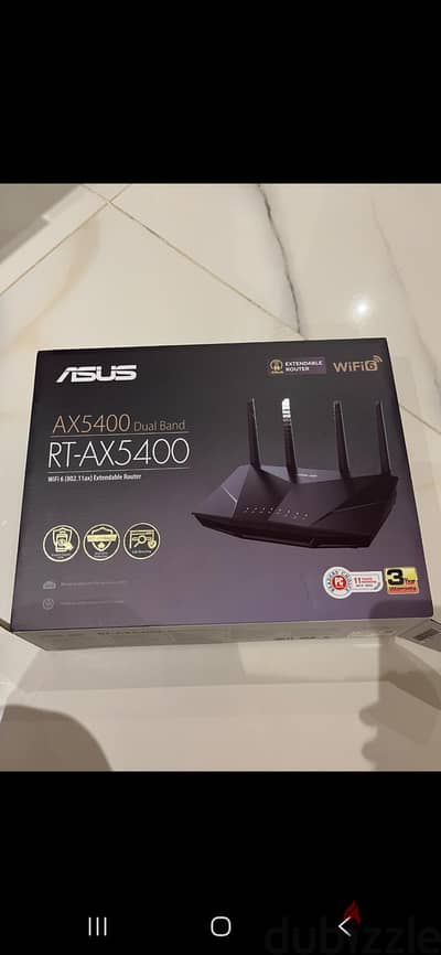 راوتر أسوس 6 WiFi RT-AX5400 ASUS للبيع السريع لدواعى السفر