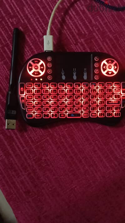 كيبورد لاسلكي Mini Wireless Keyboard مع Touchpad وإضاءة RGB