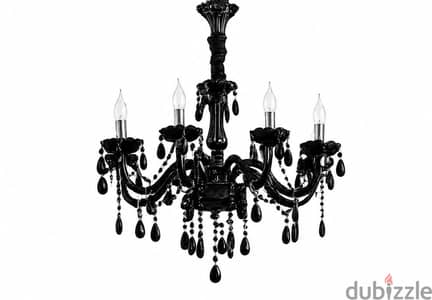 Two Black Crystal Chandeliers Imported