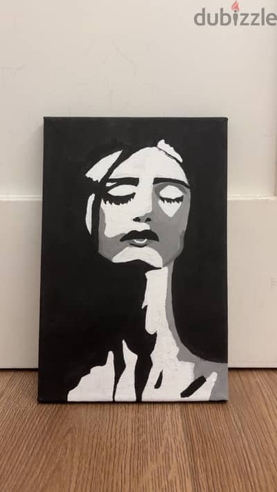 Silent Thoughts – Original Black & White Portrait Painting