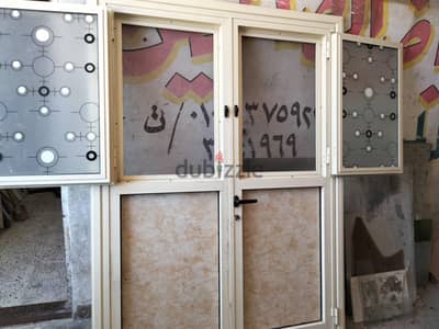 قطوع المنيوم مفصلى ضلفتين