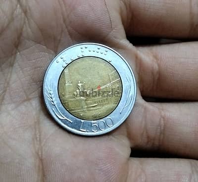 عمله إيطاليه قديمه ونادره بحاله شبه مثاليه اصدار عام 1986 من فئه L. 500