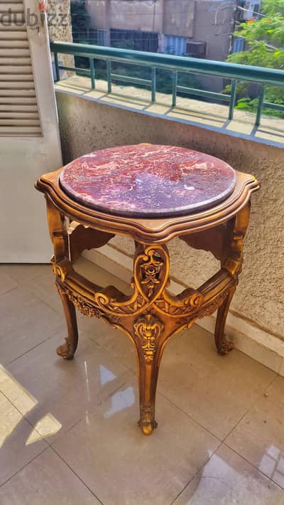 طقم ترابيزات ركنة / صالون كلاسيك رخام (بحالة ممتازة) 