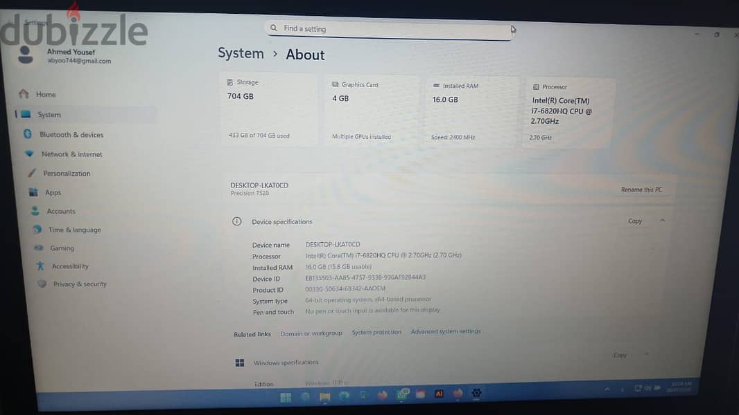dell percision7520 2