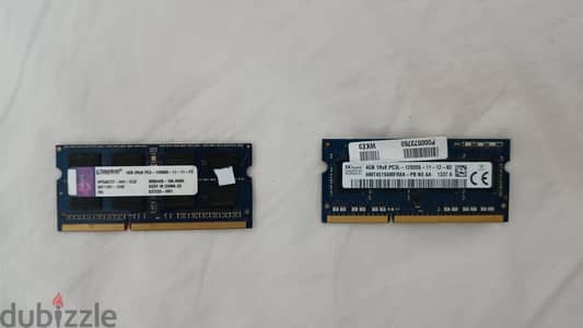 بندل رامات لابتوب 8GB (رامتين 4GB DDR3 / DDR3L 1600MHz) بحالة الزيرو