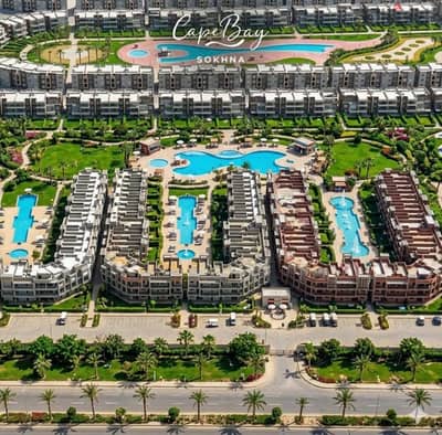 شاليه 75م ارضي بحديقة بقريه بلومار السخنه مرحله كيباي