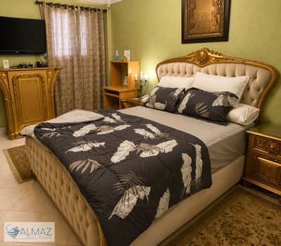 Furnished 110 sqm apartment for rent in Al Rehab, Group 26, near main roads and services.