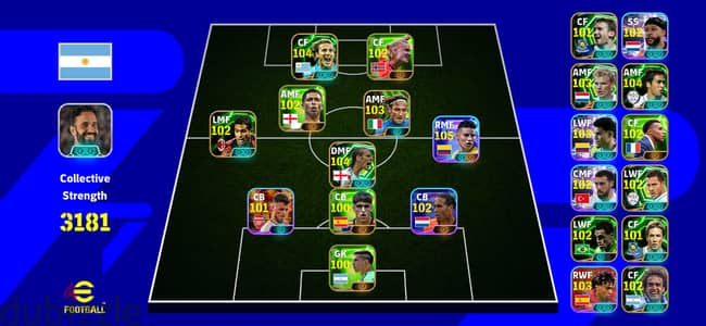 حساب efootball mobile