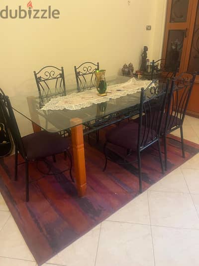 سفره 6 كراسي ونيش 4 درفه خشب زان  فور فورجيه