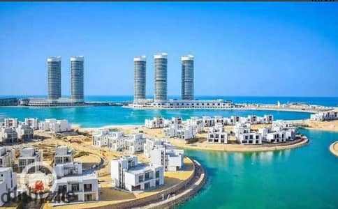 لسرعة البيع بالسعر القديم شاليه استلام فوري متشطبة بالكامل عالمفتاح بكمبوند ( مزارين ) أمام ابراج العلمين فيو ع البحر مباشرة جاهزة للمعاينة والاستلام
