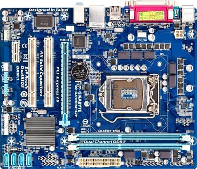 GIGABYTE H61M S2P +2GB ram ddr3 + منقي صوت