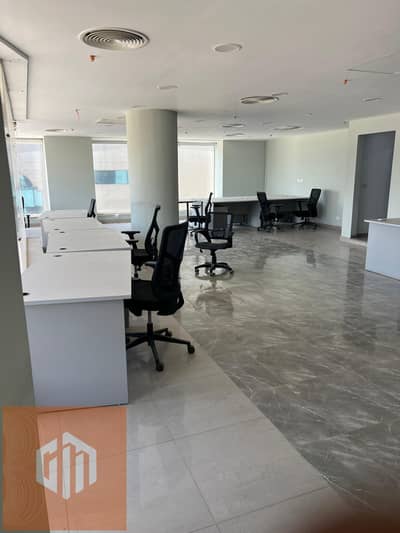 Fully finished administrative office for rent, equipped with air conditioning, featuring a distinctive area in the New Cairo settlement.