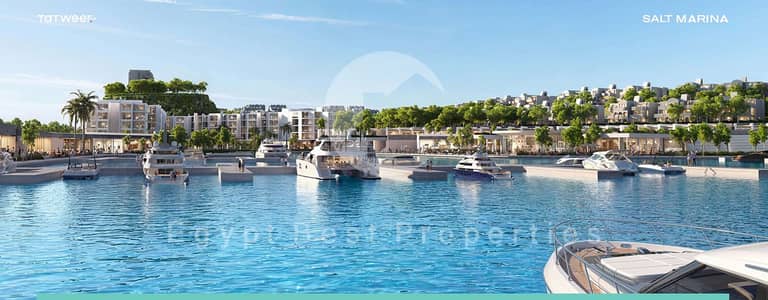 5% مقدم فقط | جاكوزي خاص | شاليه مباشر على المارينا والبحر | تقسيط حتى 10 سنوات | مارينا سولت رأس الحكمة