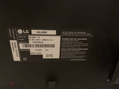 تلفزيون LG موديل 49LJ550V-TA  شاشه مكسوره