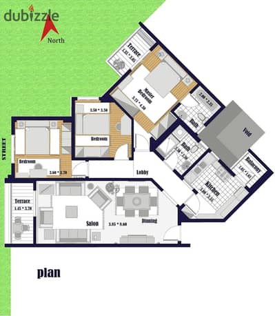 For sale, an apartment of 133 square meters in Rehab 1 at a commercial price for the selling price