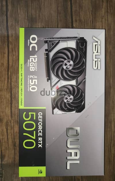 Asus dual rtx 5070 جديد متبرشم