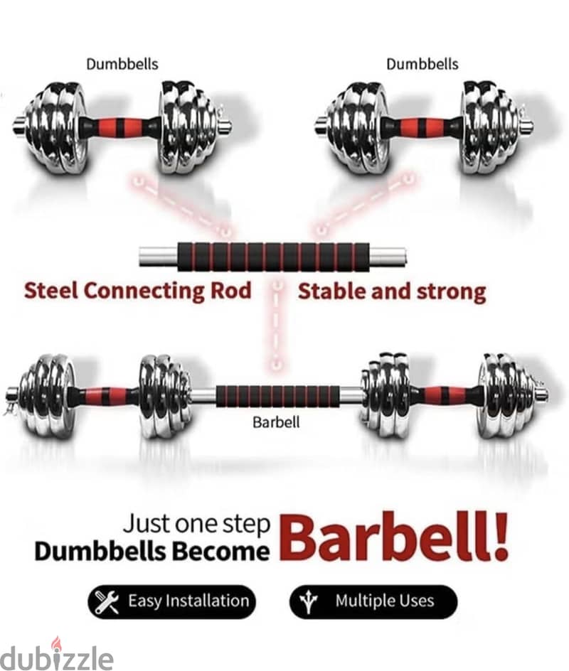 Dumbbell set with premium chrome 3