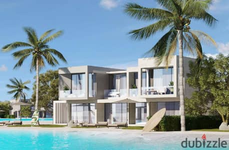 Twin house lagoon view villa for sale in Azha, Ras El Hekma, North Coast
