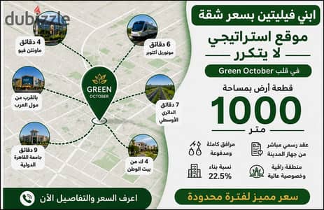 ارض للبيع في اكتوبر مساحة 1000 م ارض بسعر شقة