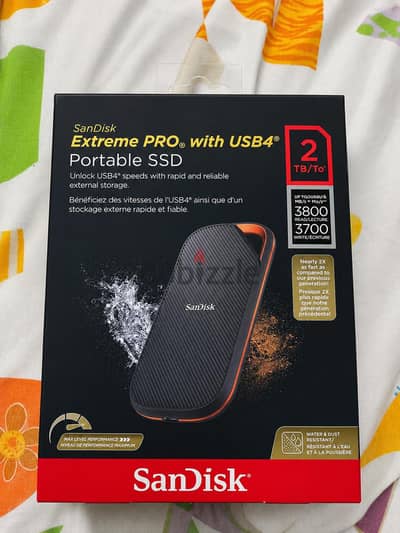 SanDisk Extreme PRO USB4 2TB Portable SSD – حالة الزيرو – بالكرتونة
