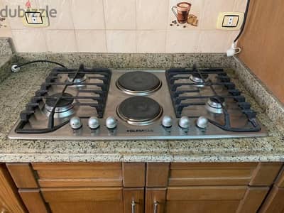 فرن و بوتاجاز مسطح ٦ عين (٤ غاز + ٢ كهرباء. ماركه جليم جاز إيطالي اصلي