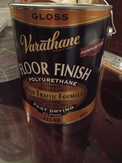 Floor finish, new, sealed