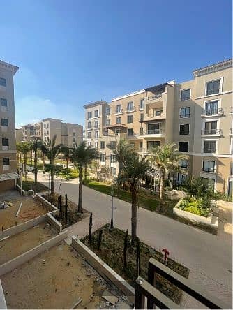 For rent: an apartment in Village West compound – Sheikh Zayed. Kitchen and air conditioning fully installed. First occupancy.