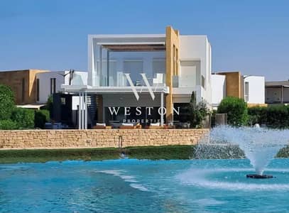 فيلا فاخرة مستقلة مع كابينة للبيع في سيشيل | نيو جيزة - الساحل الشمالي إطلالة مباشرة على البحيرة، وصف ثالث من البحر