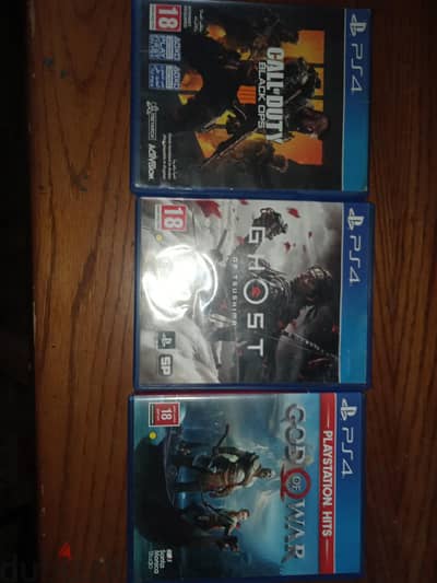 3العاب اصليه للبيع-call of duty+god of war2018 +ghost of tsushima