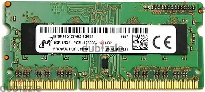 Laptop RAM Micron 4GB 1Rx8 DDR3 SO-DIMM PC3-12800 1600MHz