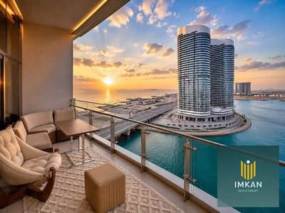 217m² apartment for sale in Alamein Towers; immediate delivery, fully finished (Hassan Allam standard) including A/C units. Features views of the sea