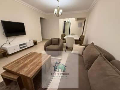 Furnished apartment for rent in Jannah 2 Compound, fully air-conditioned, prime location with a landscape view, modern furnishings, close to Hyper One