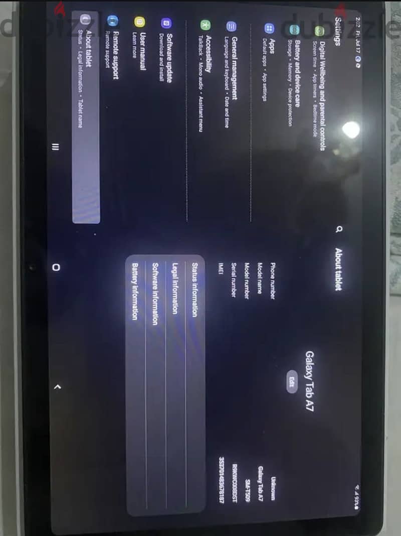 samsung tablet a7 2
