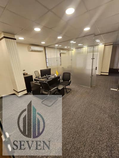 *Office for Rent, 225 sqm, licensed, in the heart of Maadi, on the main El Nasr Street, prime location for major companies*